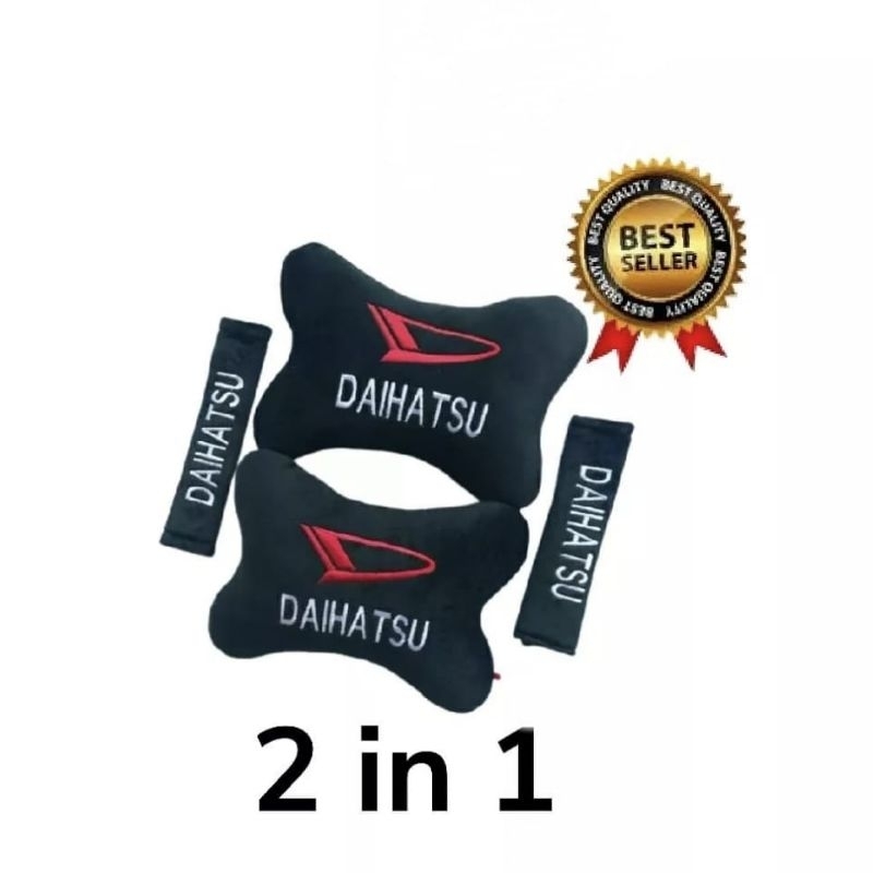 Bantal Set Mobil Universal 2 In 1Motif Bordir Toyota, Hondai,Suzuki Dan Daihatsu