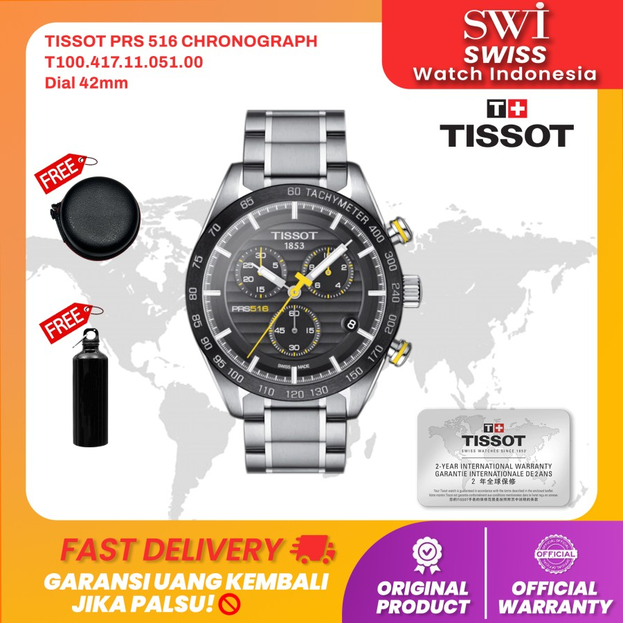 Jam Tangan Pria Tissot T100.417.11.051.00 PRS 516 Chronograph