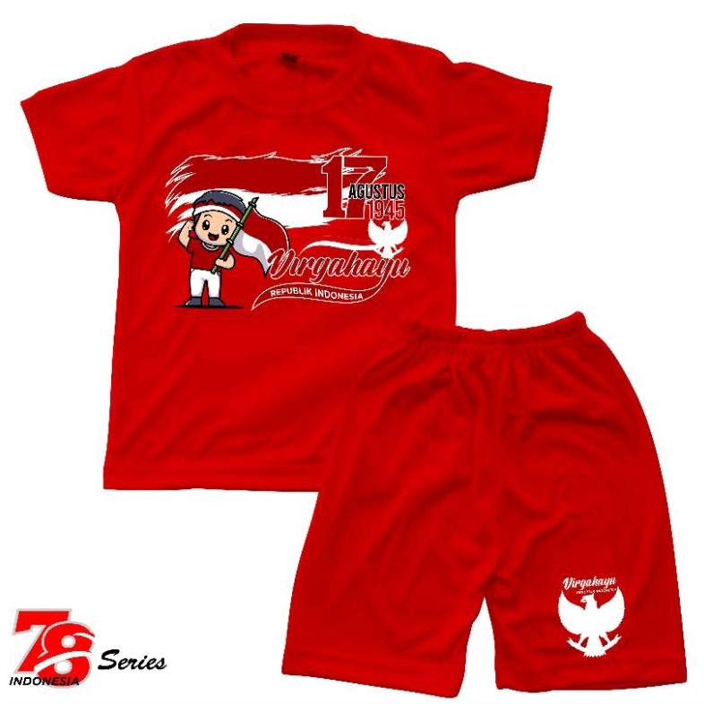 Setelan kaos anak kemerdekaan Indonesia 78