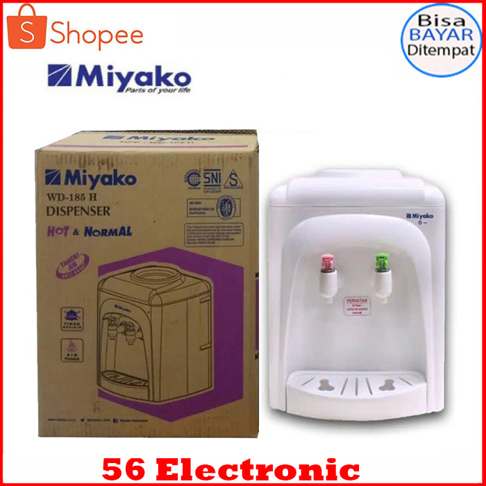 Dispenser Miyako Tempat Galon air WD 185 H 2 kran keran panas / hot dan normal