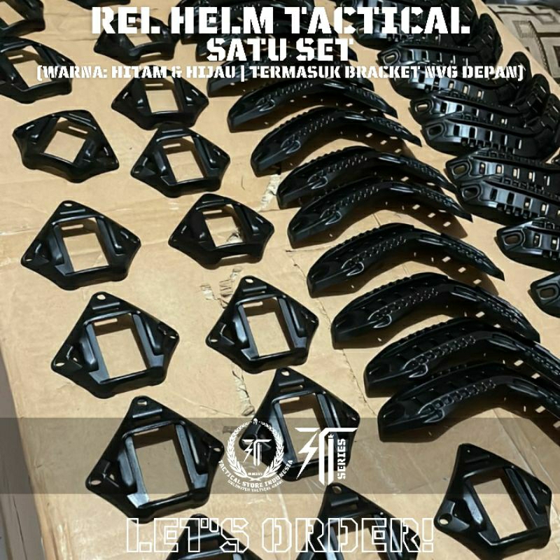 Part Helm Tactical - Rel Helm Balistic / Rail Helm Tactical dan Bracket NVG 1 Set (ABS)