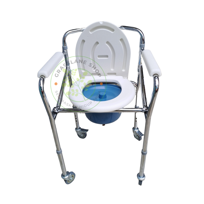 Kursi BAB Commode Chair Roda Lipat