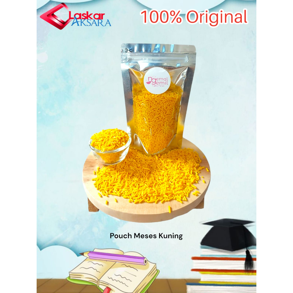 

Pouch Meses Kuning Butiran Coklat Sprinkle Topping Donut Kue Bolu / Premium