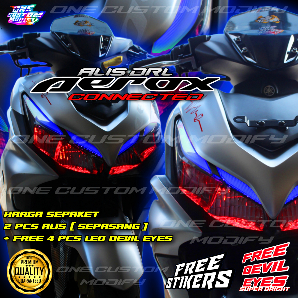 LAMPU ALIS DRL LED NEW AEROX CONNECTED FREE DEVIL EYES 2023 2022 2021 2020 LAMPU ALIS DEPAN