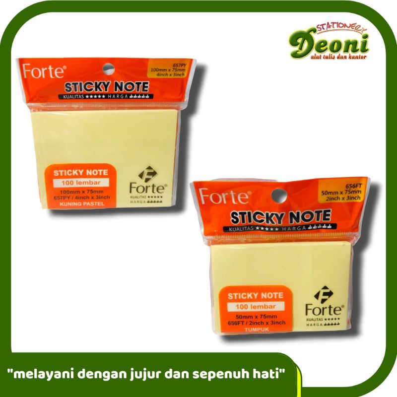 

FORTE Stiky Note Kuning Pastel 2x3 4x3 5x3 100 Lembar