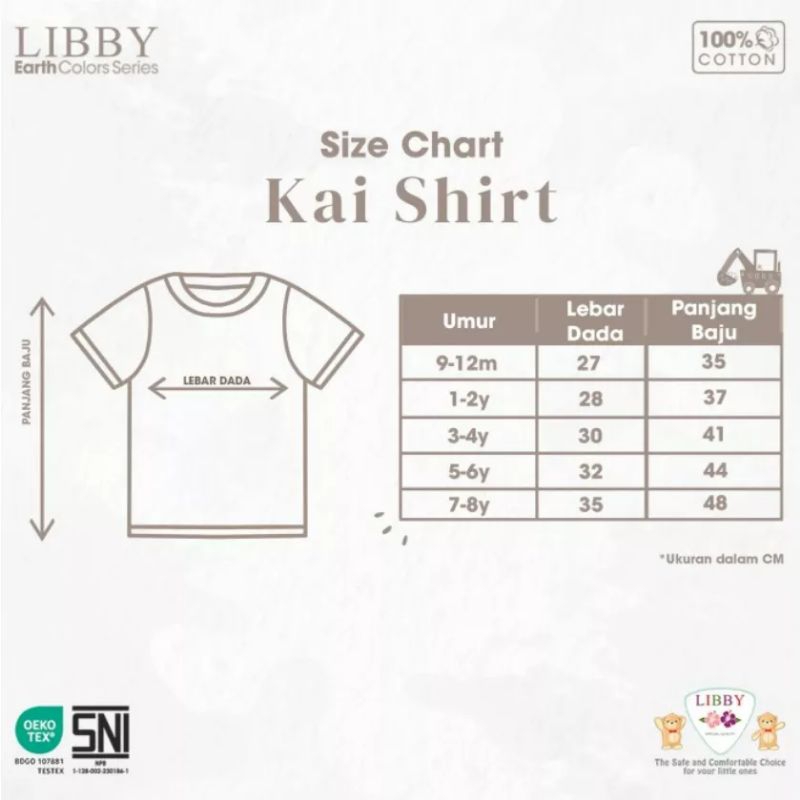 Libby KAI SHIRT PENDEK / KAOS OBLONG LIBBY BABY LENGAN PENDEK