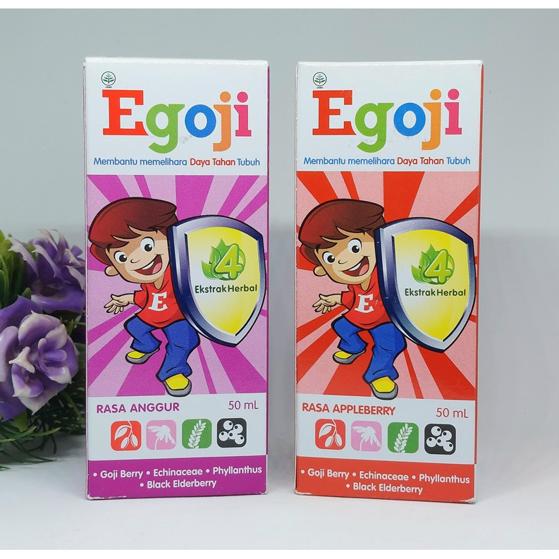 Egoji Sirup Untuk Daya Tahan Tubuh Anak 50ml / 100ml - VITAMIN ANAK Rasa Anggur &amp; Appleberry