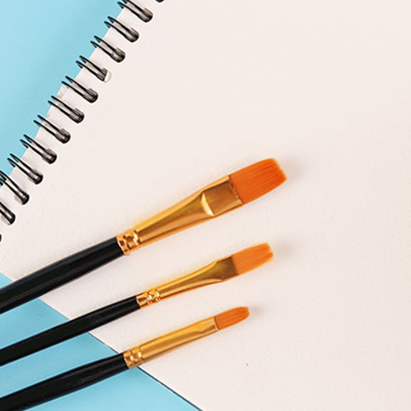 COD✨10 Pcs/Set Paint Brush Kuas Tip Kepala Bulat Nylon Hair Watercolor Acrylic Wooden Handle Painting Brushes Art Supplies Kuas Lukis Air /Akrilik/Minyak/ Nilon /Watercolour /Crylic/Oil Paint /Nylon/Round Flat Untuk Alat Tulis-Yimer