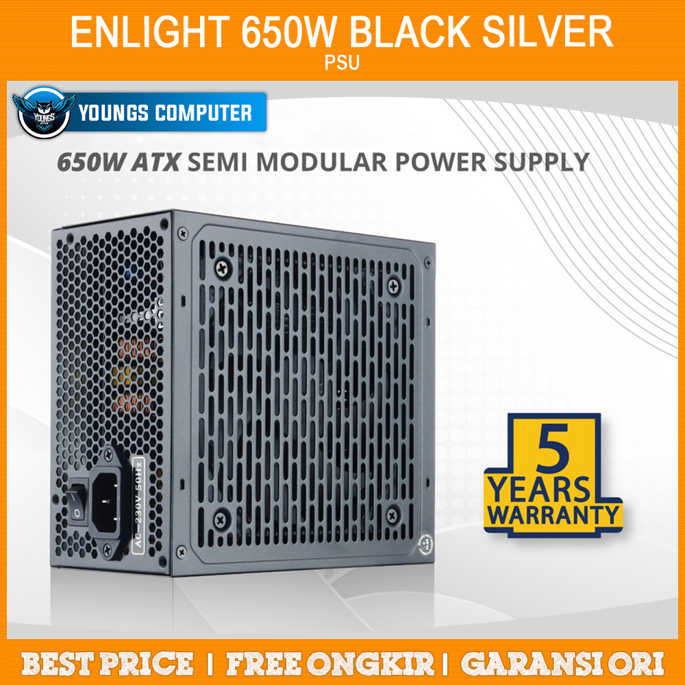 PSU ENLIGHT 650W BLACK SILVER 80+ BRONZE MODULAR | En-650 Master L1