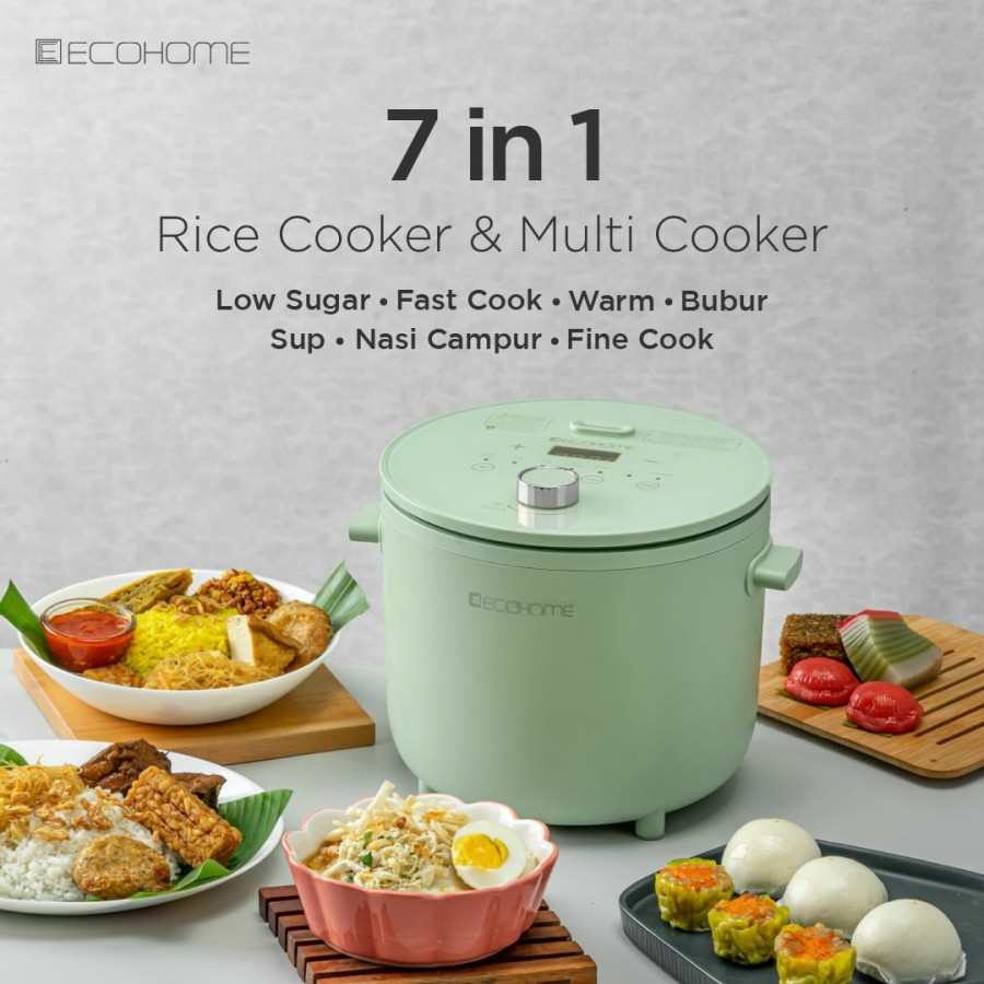 Ecohome Rice Cooker Low Carbo ELS 777 / Penanak Multifungsi ELS777 Less Sugar
