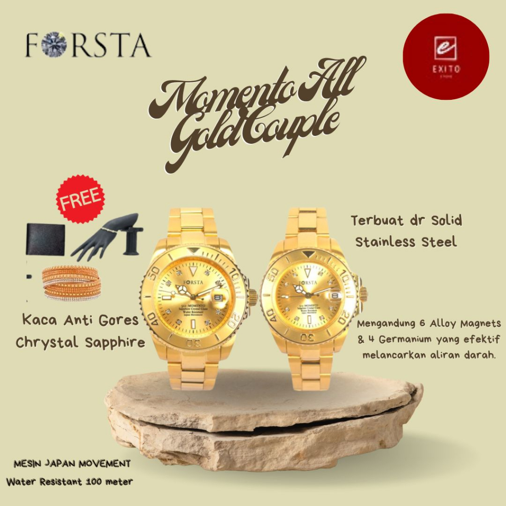 Jam Tangan Forsta 512 Momento All Gold Couple