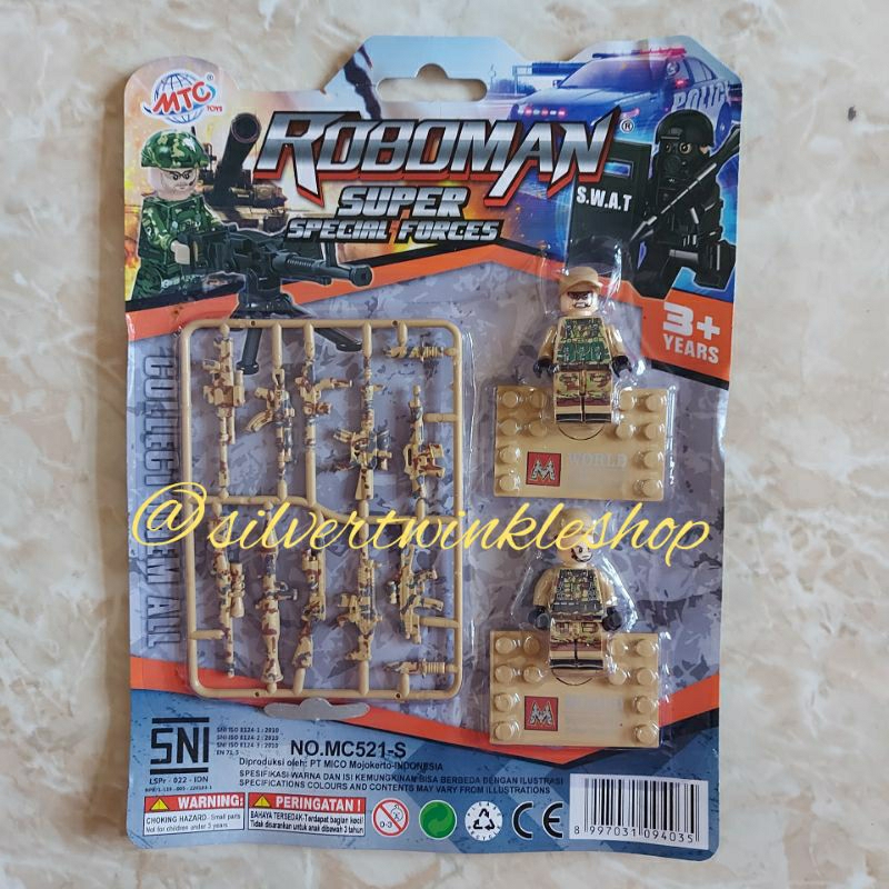 Mainan edukasi anak merakit rakit figure tentara bongkar pasang polisi prajurit bp aksesoris lego me