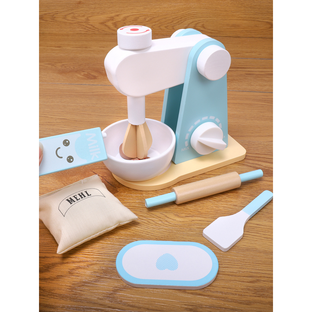 Mainan Anak Wooden Toys Bahan Kayu Juicer Mixer Coffee Bread Maker Masak Dapur