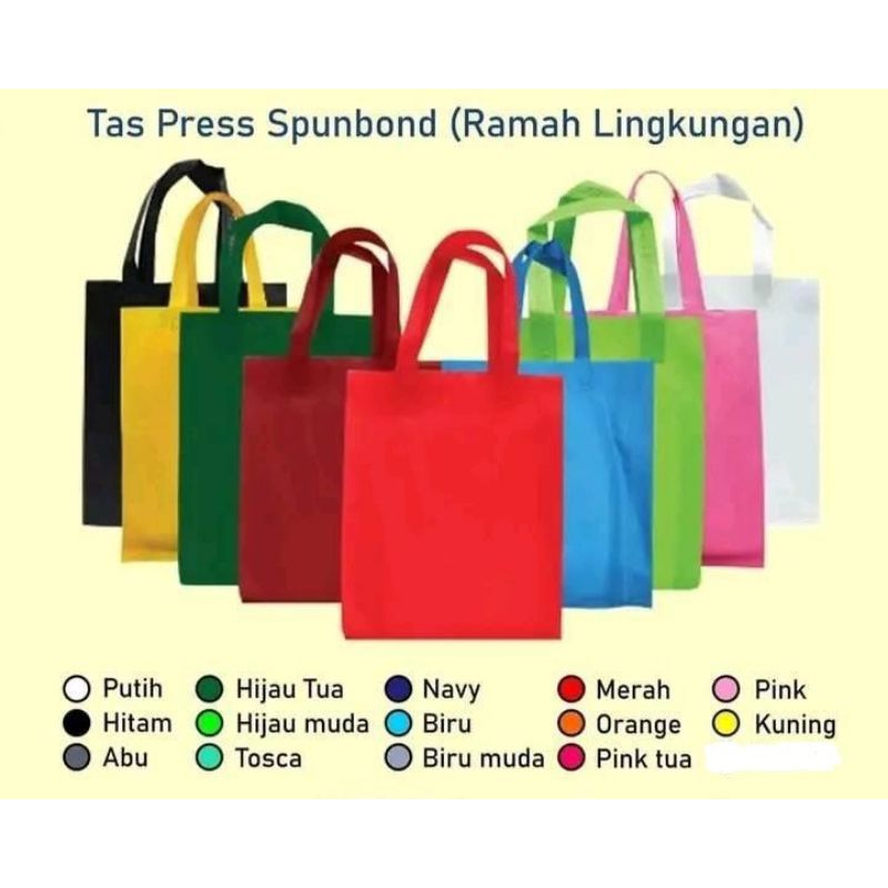 

tas spunbond 25*35*8 tas lipat samping TLS tas polos tas sablon