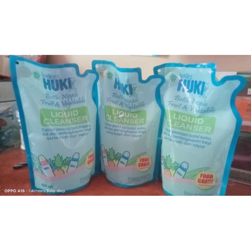 Huki Liquid Cleanser Refill 450 ml/ Huki Cairan pembersih botol