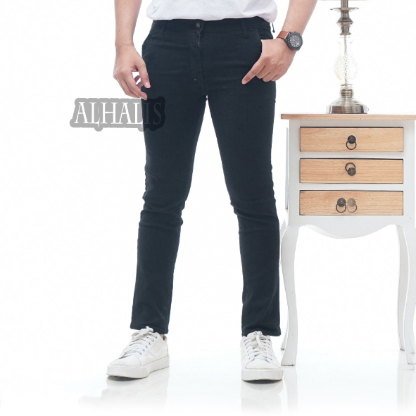 Celana jeans pensil slimfit skinny melar Warna Biru navi