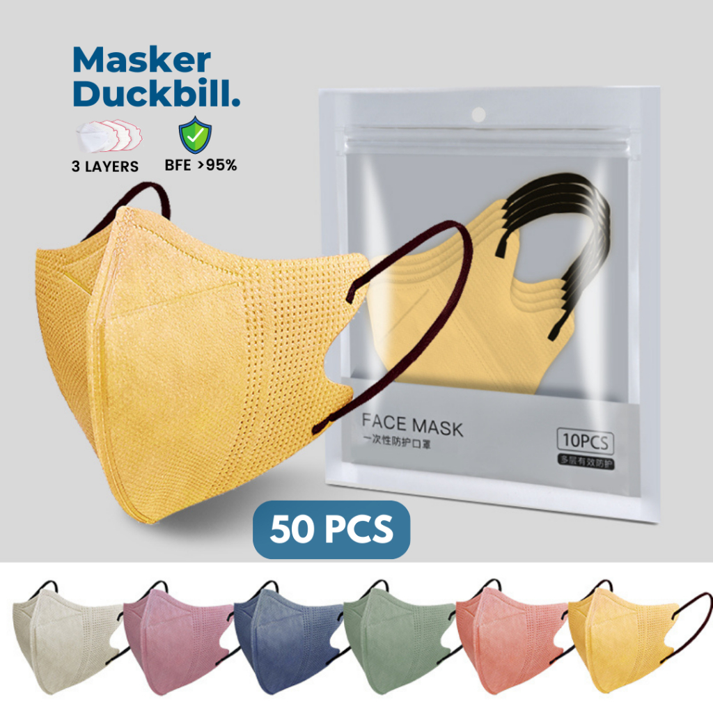 MASKER DUCKBILL EARLOOP 3PLY / 3 LAPIS DUCKBILL 3 PLY ISI 50 PCS