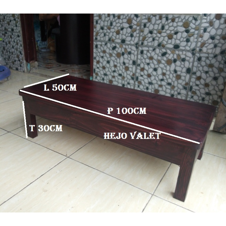 grosir meja setrika lesehan serbaguna meja kayu jati belanda P100 L50 T30cm siap pakai