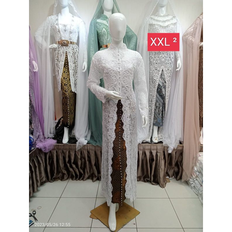 kebaya akad nikah Payet sematakai satu set rok/ pri  Daleman manset)