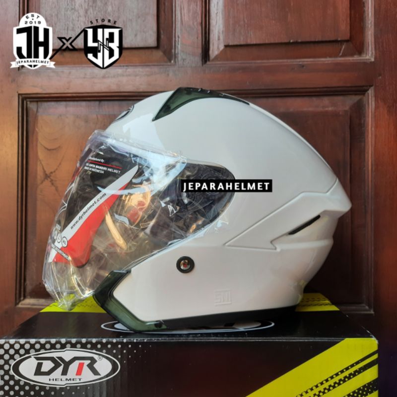 Helm Half Face NFJ DYR Subaru Solid Polos White Putih Original