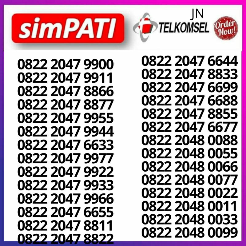 Perdana Nomor Cantik Simpati 4g Lte