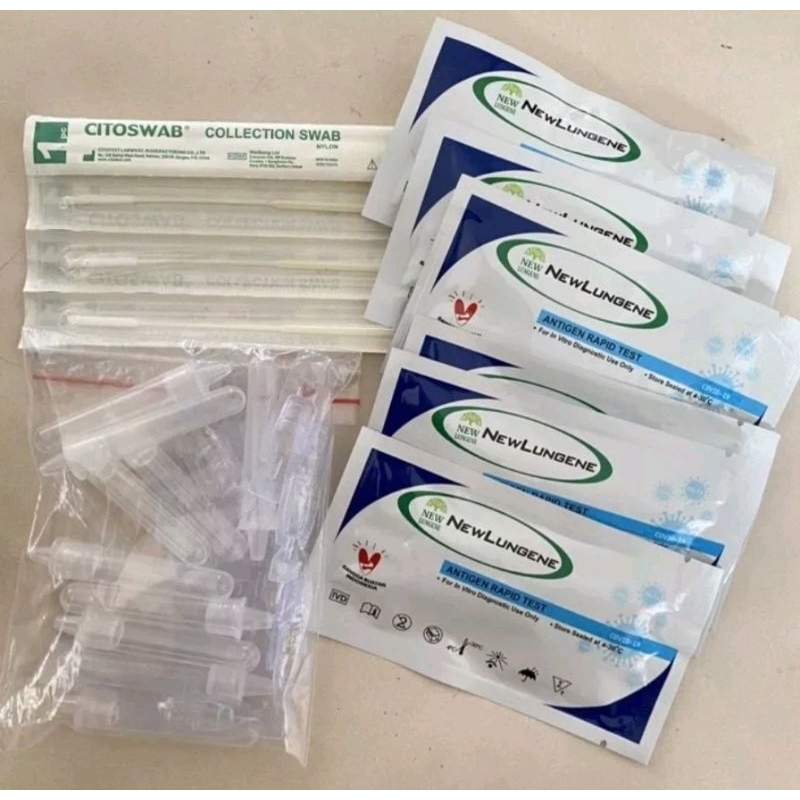 READY STOCK swab antigen hidung / new lungene alat rapid test antigen set deteksi omicron / satu set