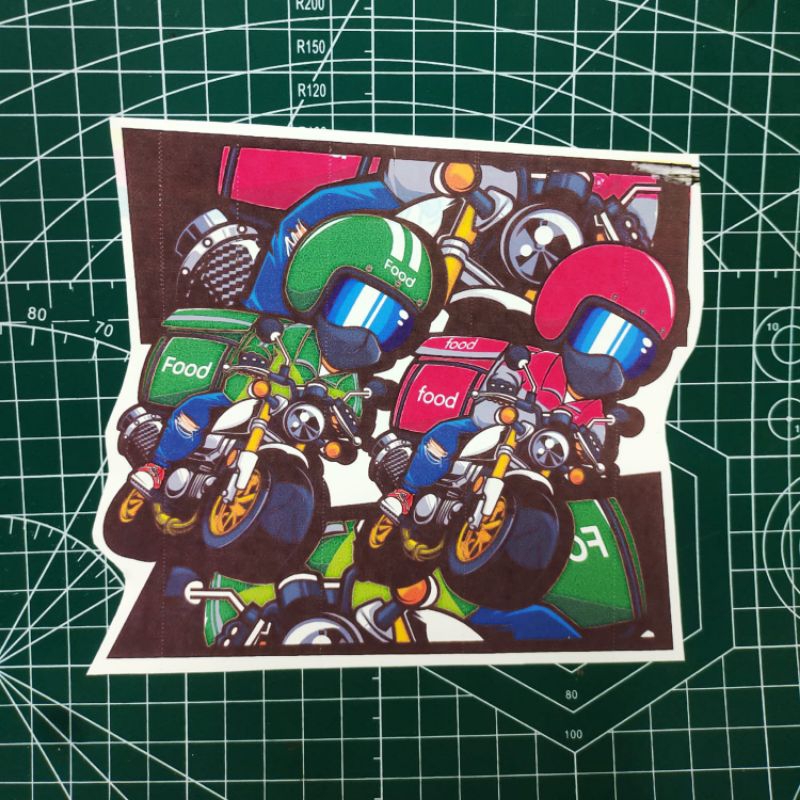 

cetak water slide decal untuk racing motor helm dll