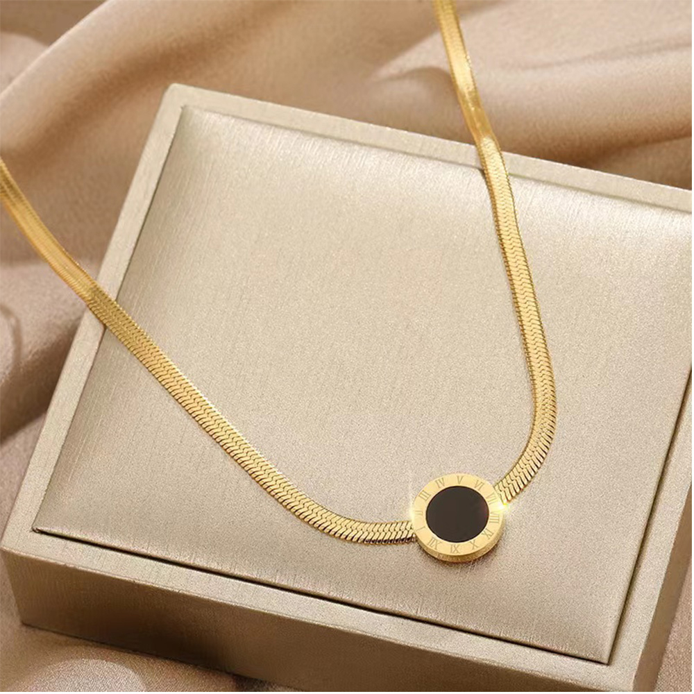 ✨ ✅COD Kalung Wanita Titanium Anti Karat Hati Liontin Berlian Klavikula Rantai Aksesoris Fashion Kalung Perhiasan Emas D825