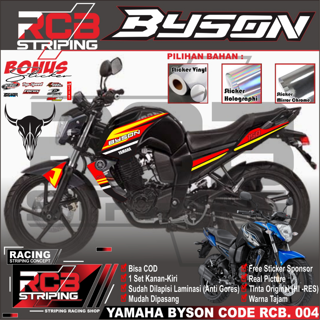 (COD) STICKER STRIPING YAMAHA BYSON sticker motor variasi Racing terbaru BYSON design RCB 004