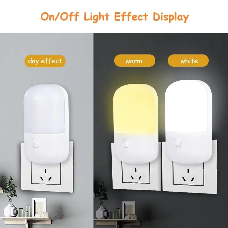 Lampu Tidur Lampu Malam || Led Night Light || Lampu Mini Hemat Energy 2Warna Putih Dan Kuning