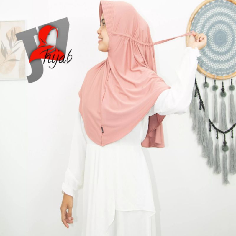 Hijab Instan Serut Jokowi Jersey Spandek  Premium Ukuran M