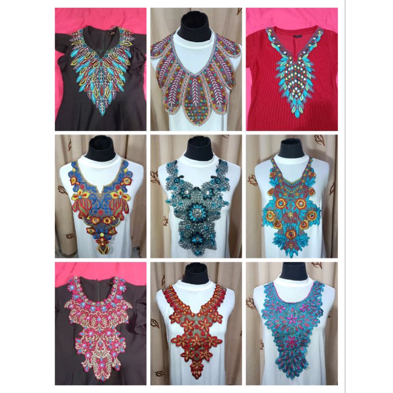 Renda Leher Bordir Collar Lace