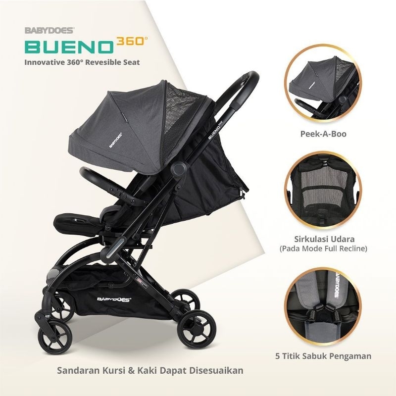 Stroller Babydoes Bueno 360 Reversible Seat / Kereta Dorong Bayi