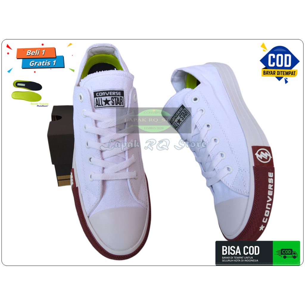 Sepatu Converse70 Chuck Taylor All Star Ct Undefeated Low White/Putih Premium