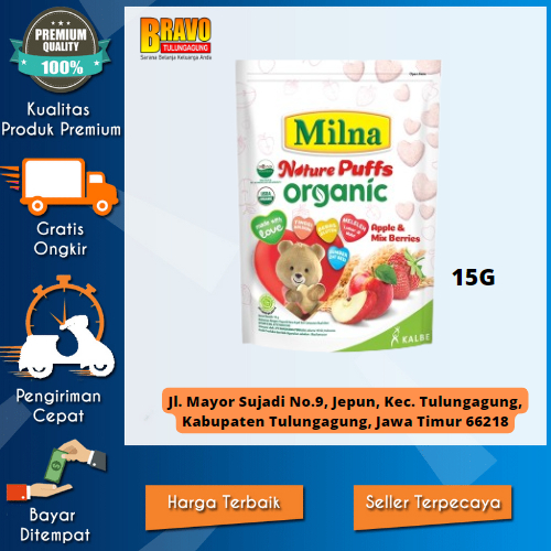 BRAVO SUPERMARKET TULUNGAGUNG - Milna Nature Puff Organic Apple and Mix Berries 15 G