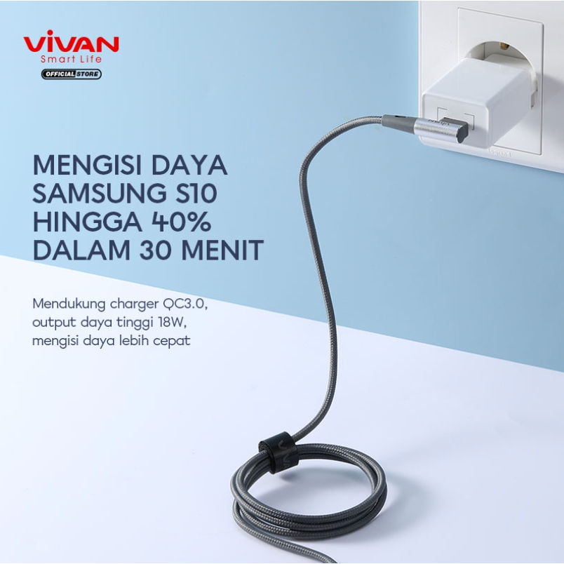 Kabel Data Fast Charging Micro USB VIVAN Gaming Siku 2.4A 100CM - Garansi Resmi 1 Tahun - BWM100S