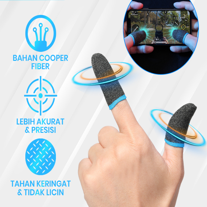 ACOME Finger Sleeve Sarung Jari Jempol 1 Pasang Game Mobile PUBG Controller Touch Screen AFS01