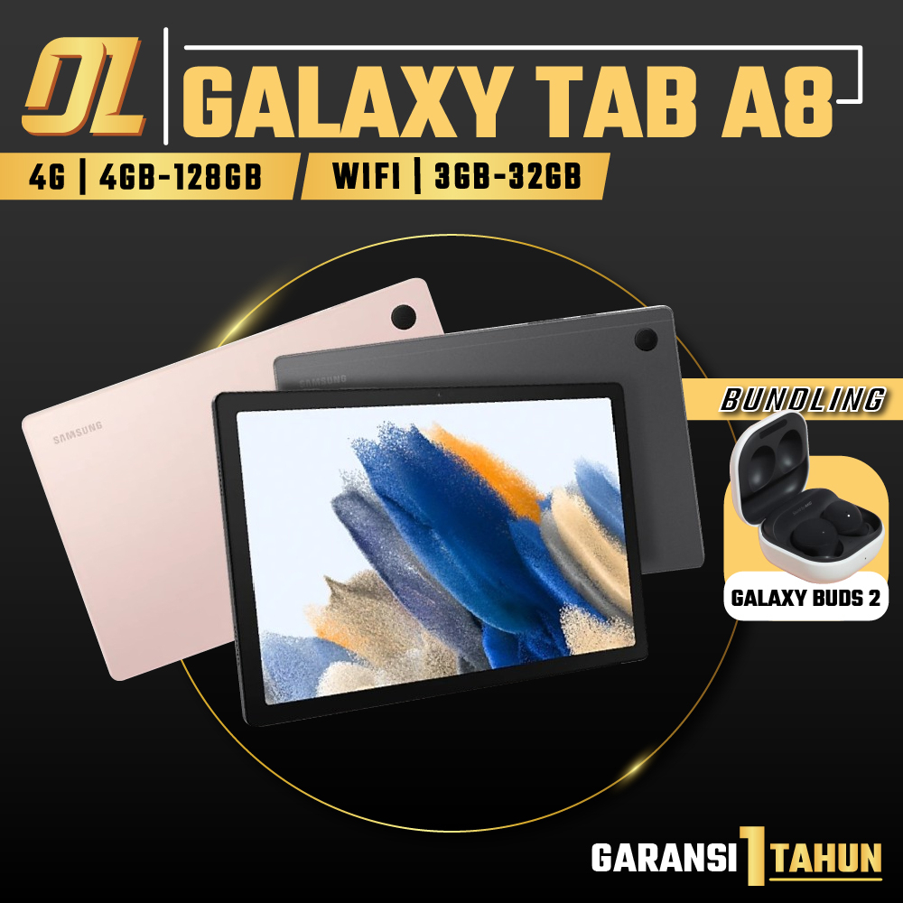 Samsung Galaxy Tab A8 Wifi LTE 3/32 4/128 GB RAM 3 4 ROM 32 128 Tablet Android Murah Original