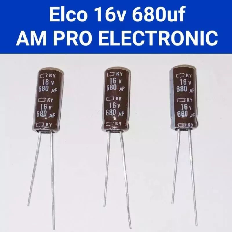 100pcs Elco 16v 680uf Elko Nippon Coklat