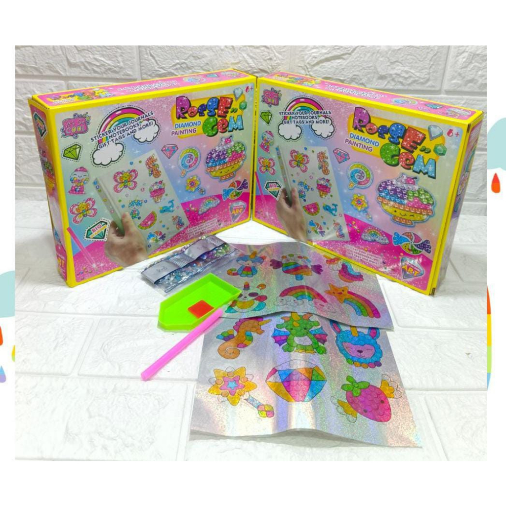 STICKER DIY DIAMOND PAINTING CLIP ON YOUR BACKPACK AND MORE/ STIKER DIAMOND KARAKTER/ STIKER DIAMOND NOTE CASE/ STIKER KARTUN