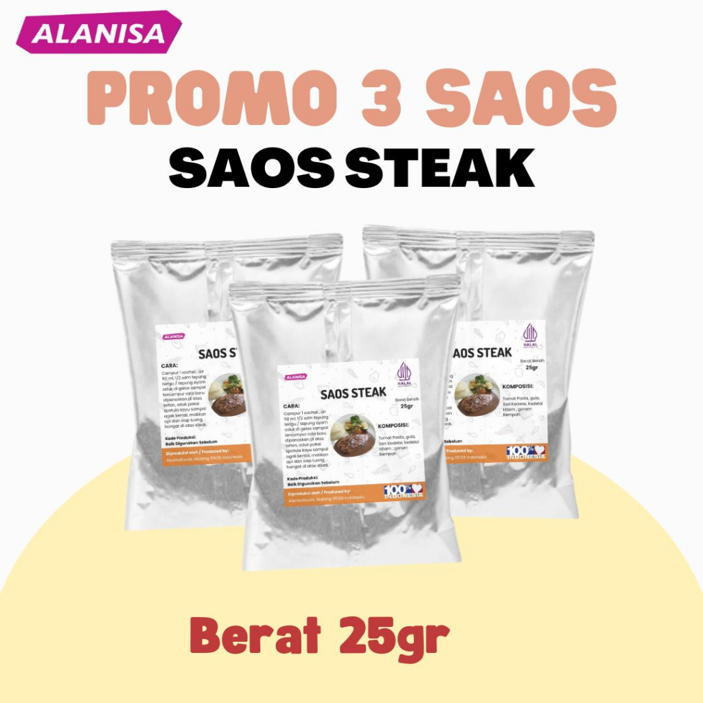 

PROMO 3 SAOS STEAK (25GR) SUPER PRAKTIS