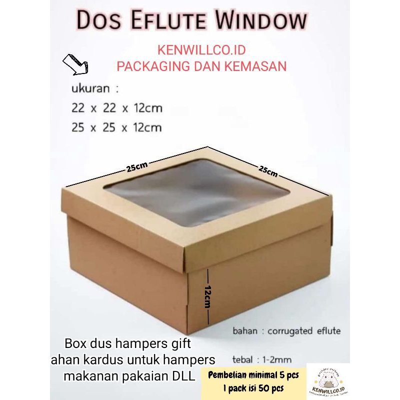 

BOX DUS HAMPERS 25X25X12CM MIKA EFLUTE BAHAN KARDUS