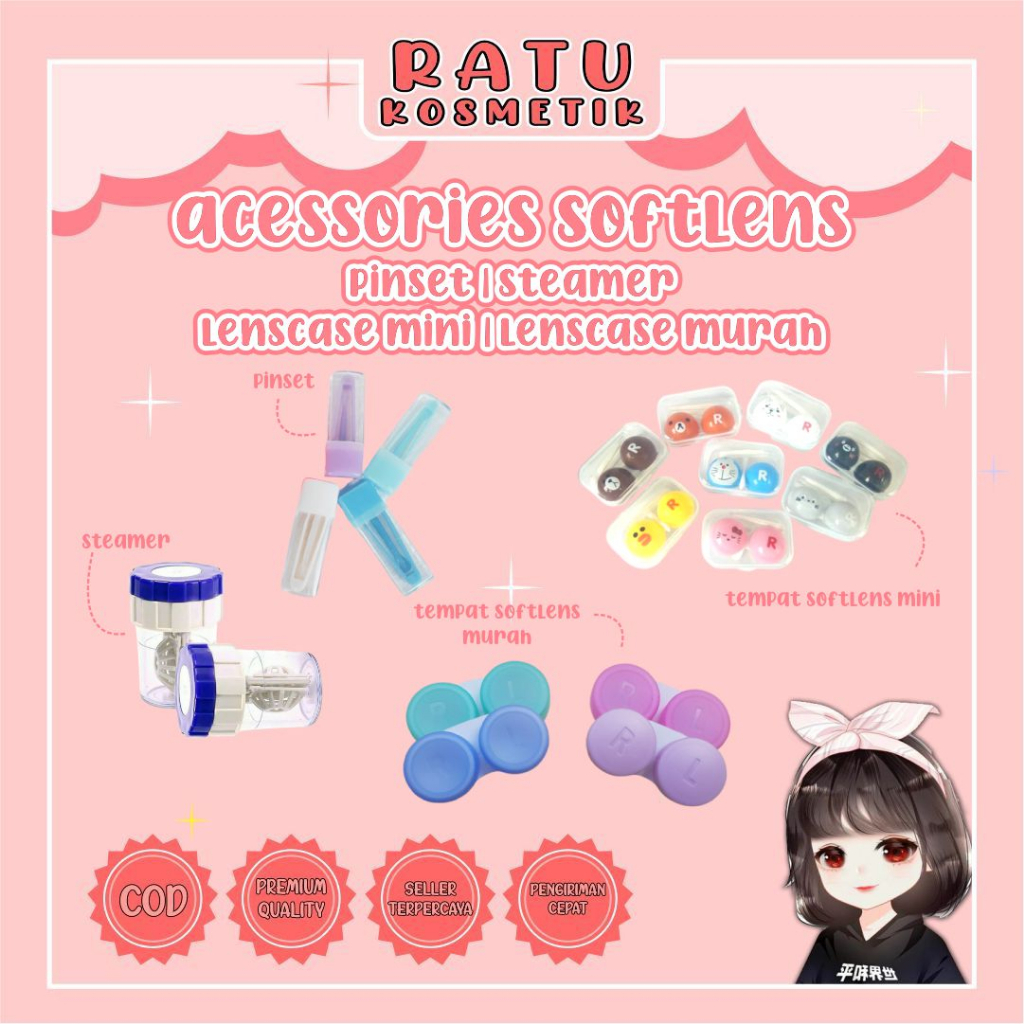 ❤ RATU ❤ Steamer Softlens | Alat Pencuci Softlens | Pinset Softlens | Penjepit Softlens | Alat Pasang Softlens | Tempat Soflens | Lenscase Lencase