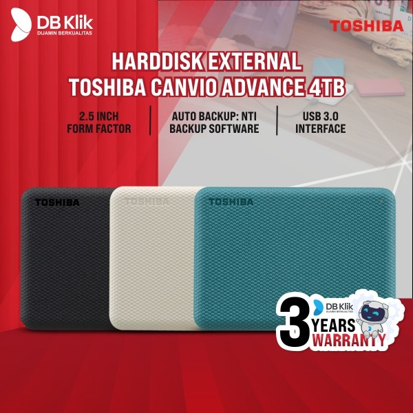 Harddisk External Toshiba Canvio Advance 4TB - HDD Canvio Advance 4TB