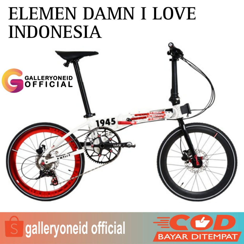 Sepeda Lipat Element Damn I Love Indonesia 20 Inch