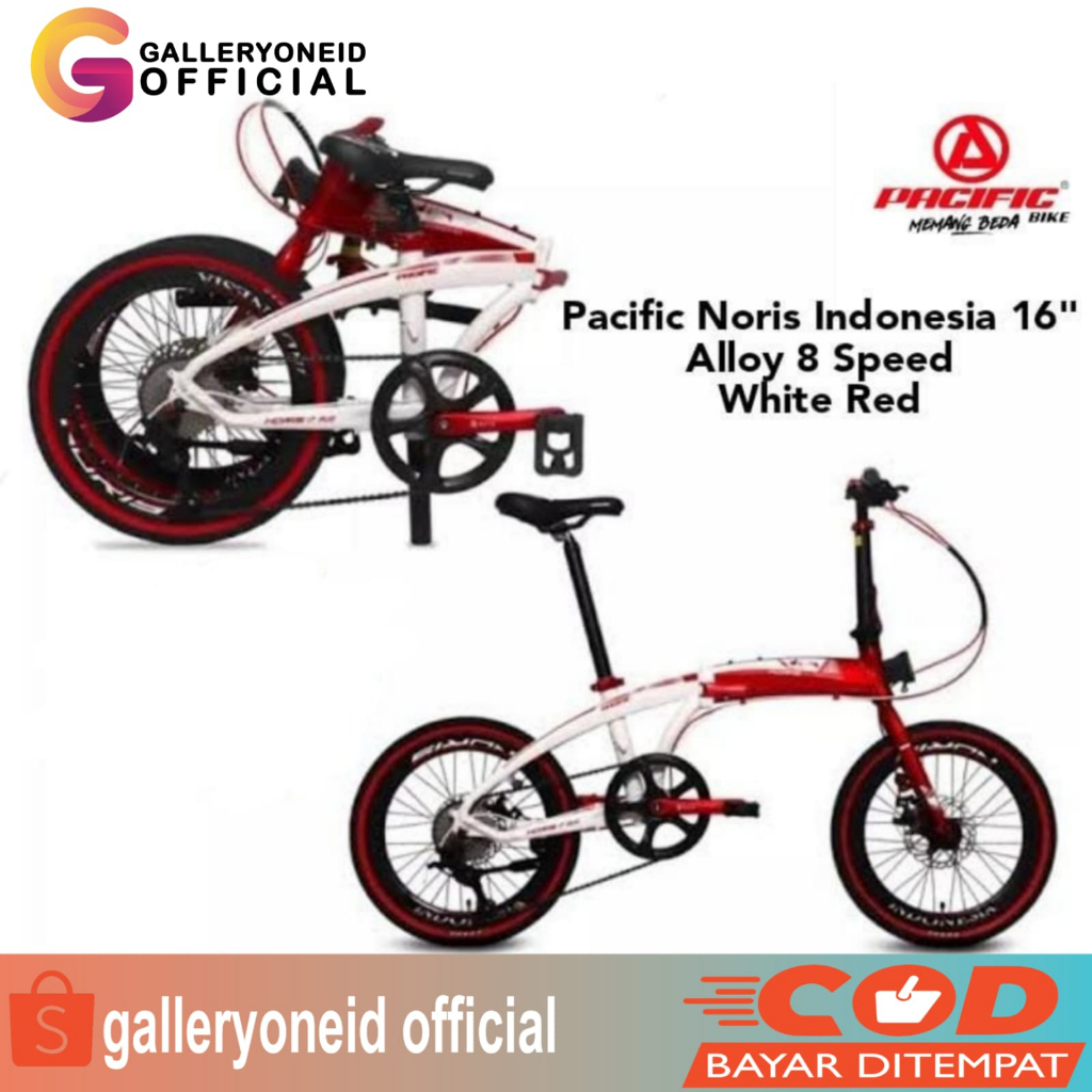 Sepeda Lipat Pasific Noris Indonesia 16 20 Inch Alloy 8 Speed