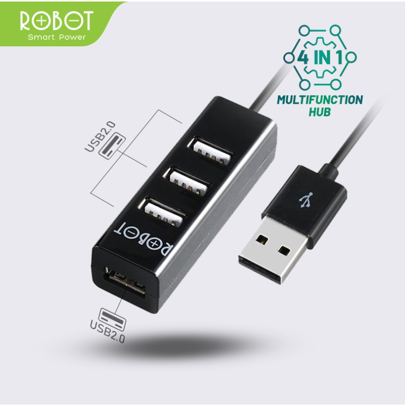 ROBOT H140-80 4 Ports USB HUB 80cm - Garansi Resmi 1 Tahun