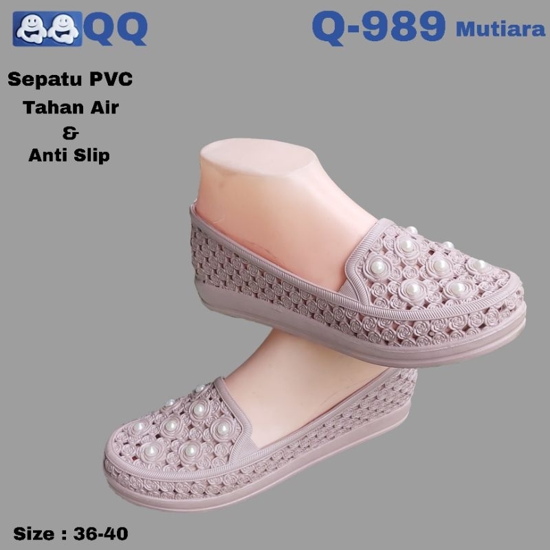 Sepatu Karet Q-989 Mutiara Cream Sepatu Anti Slip