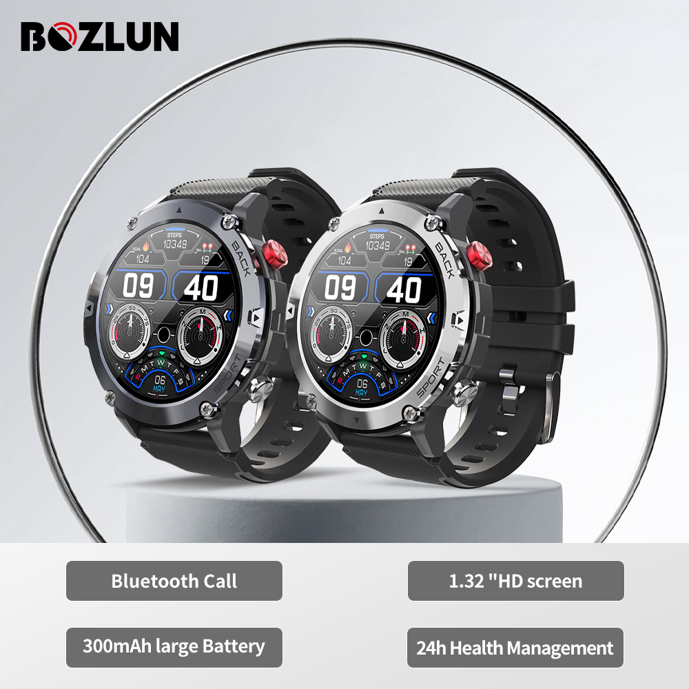Bozlun jam smartwatch pria Anti Air Jam Tangan Digital Pria Jam Tangan Lari Wanita Bluetooth Smartwatch C21pro
