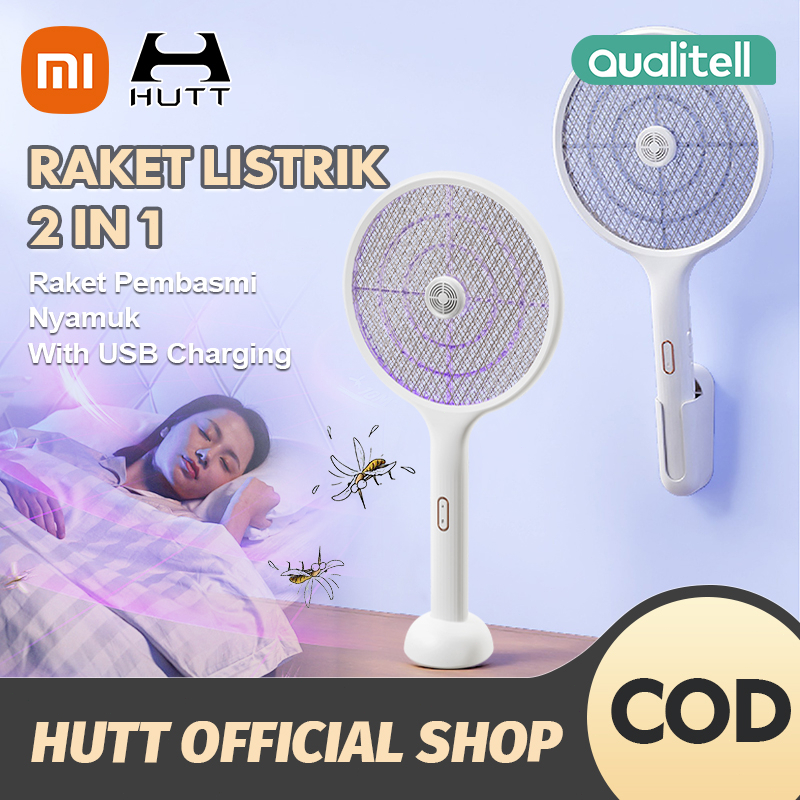 Xiaomi Qualitell Raket Nyamuk Listrik Pemukul Nyamuk Elektrik Lampu Mosquito Killer 2 In 1